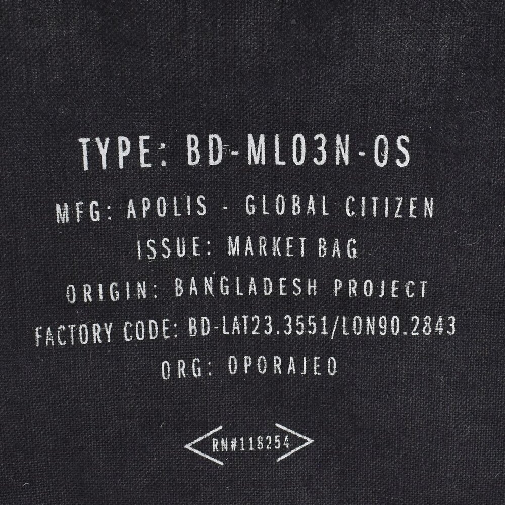 Apolis Market Bag Black Palm Tree BS Tote Bag - Picture 7 of 12